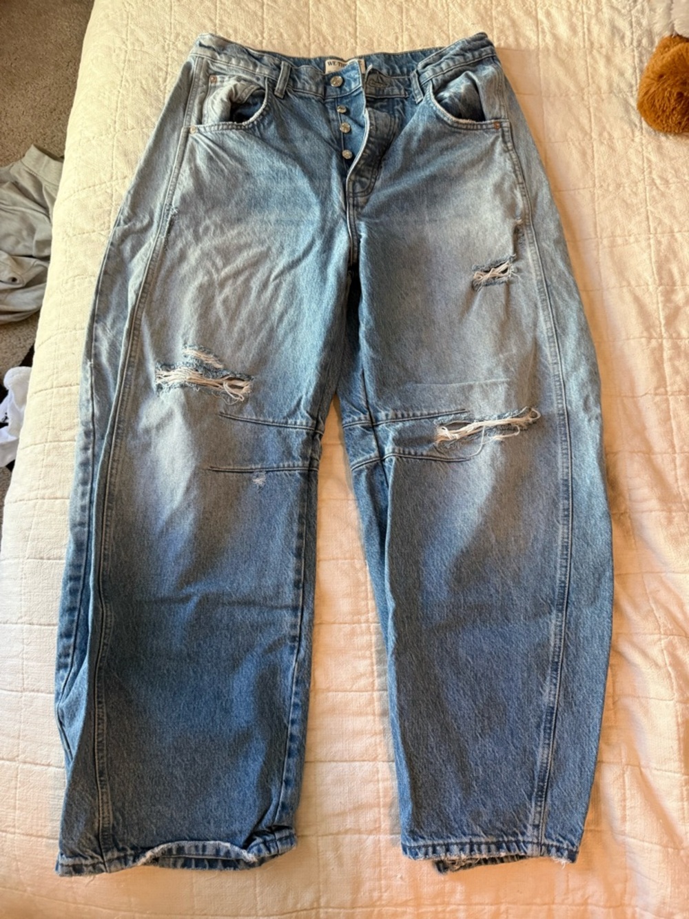 We the Free Good Luck Mid Rise barrel jeans